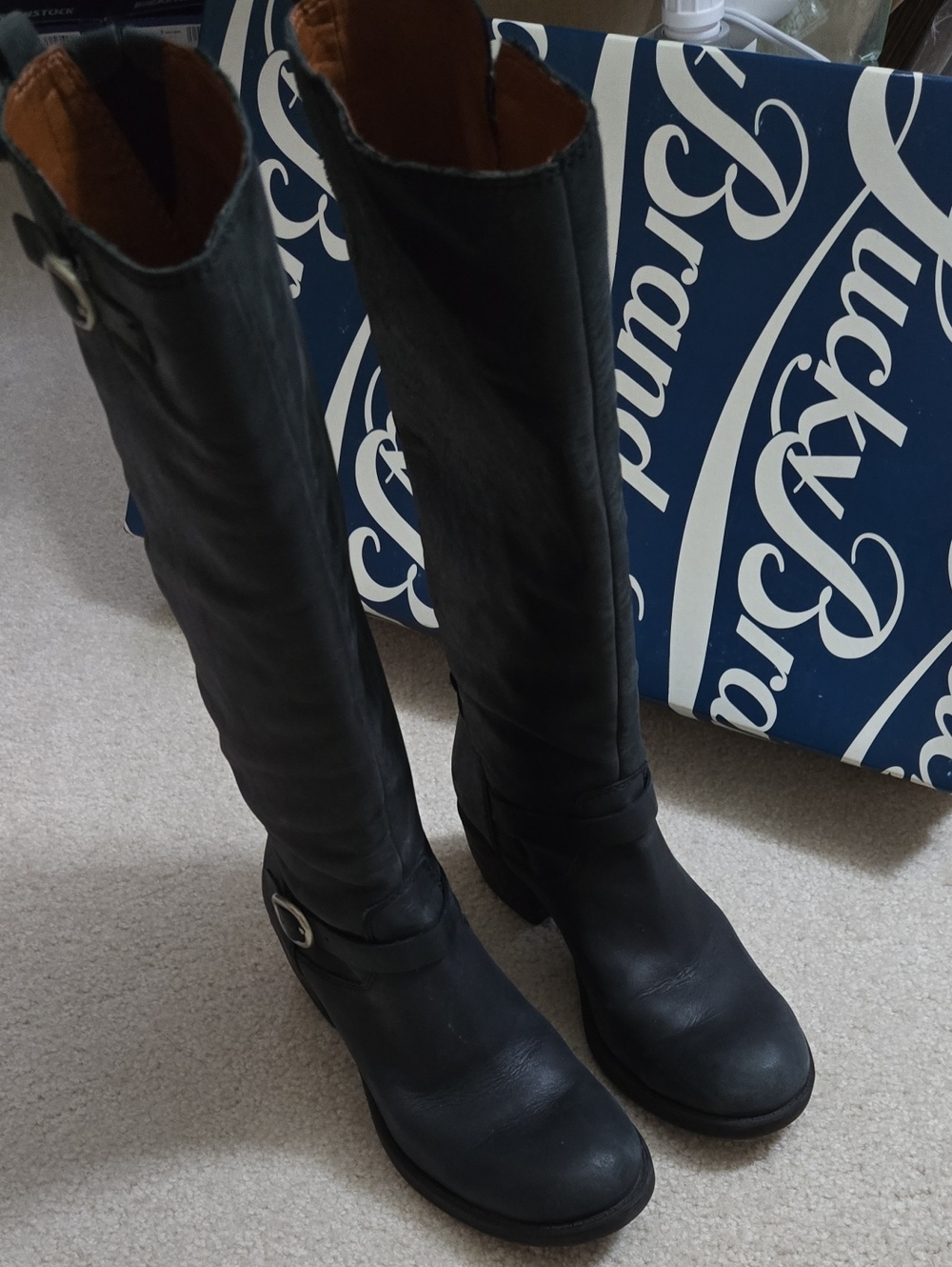 Lucky Brand Black Over-the-Knee Leather Boots